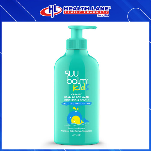 SUU BALM KIDS DUAL SOOTHING & MOISTURISING HEAD TO TOE WASH (420ML)
